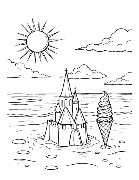 summer coloring page (teen)