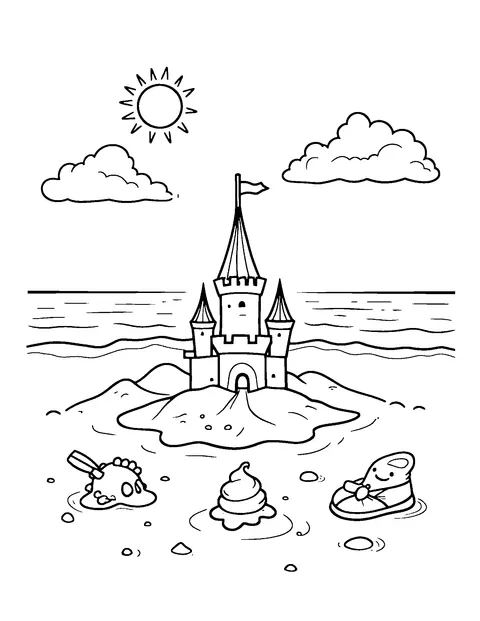 summer coloring page (toddler)