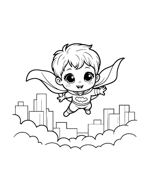 superhero coloring page (kids)