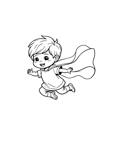 superhero coloring page (toddler)