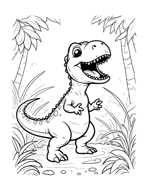 T-Rex coloring page (teen)