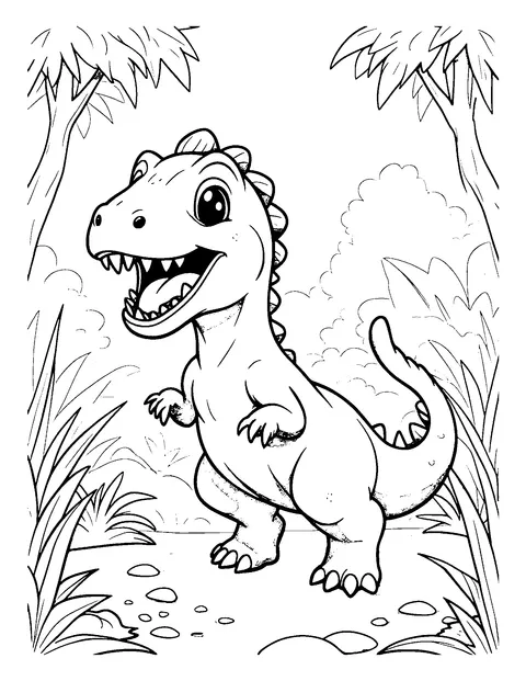 T-Rex coloring page (toddler)