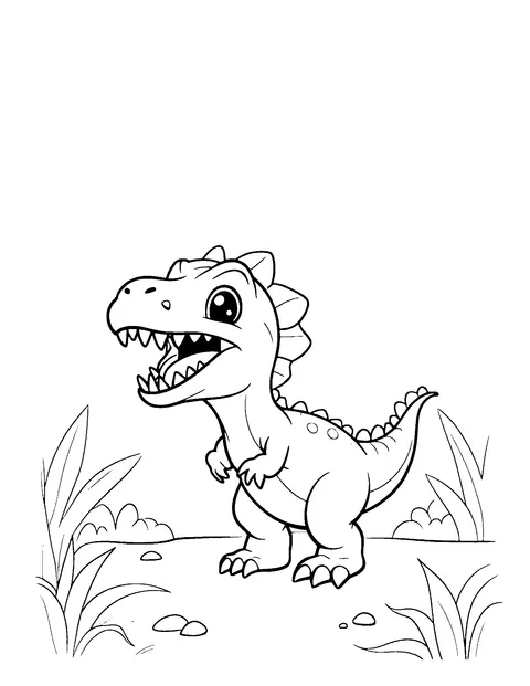 T-Rex coloring page (kids)