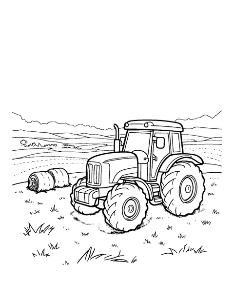 tractor coloring page (toddler)
