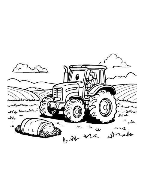 tractor coloring page (toddler)
