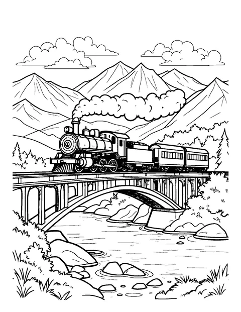 train coloring page (teen)