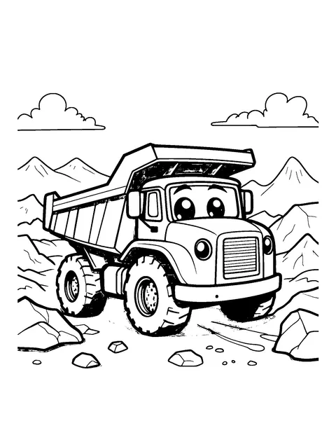 truck coloring page (kids)