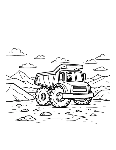truck coloring page (toddler)