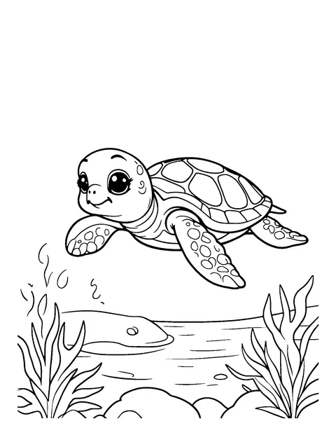 turtle coloring page (toddler)