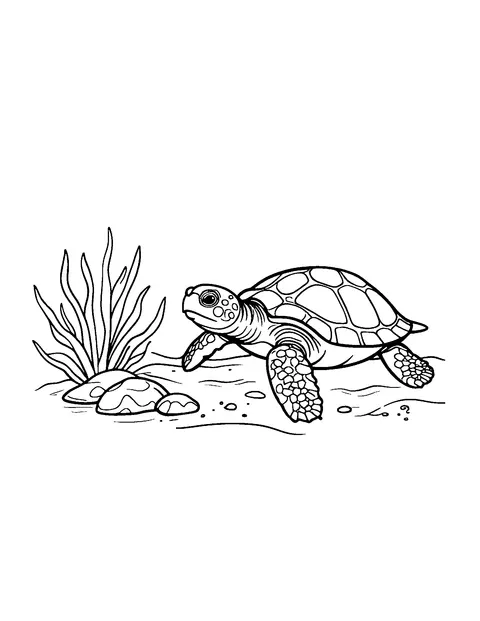 turtle coloring page (teen)