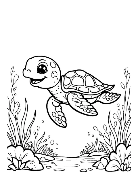 turtle coloring page (toddler)