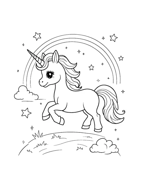 unicorn coloring page (toddler)