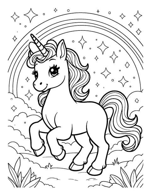 unicorn coloring page (teen)