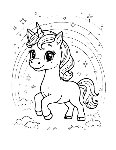 unicorn coloring page (toddler)