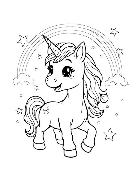 unicorn coloring page (teen)