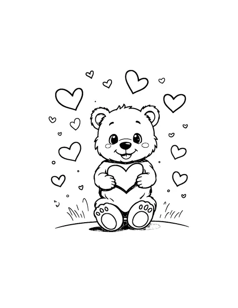 Valentine's Day coloring page (toddler)