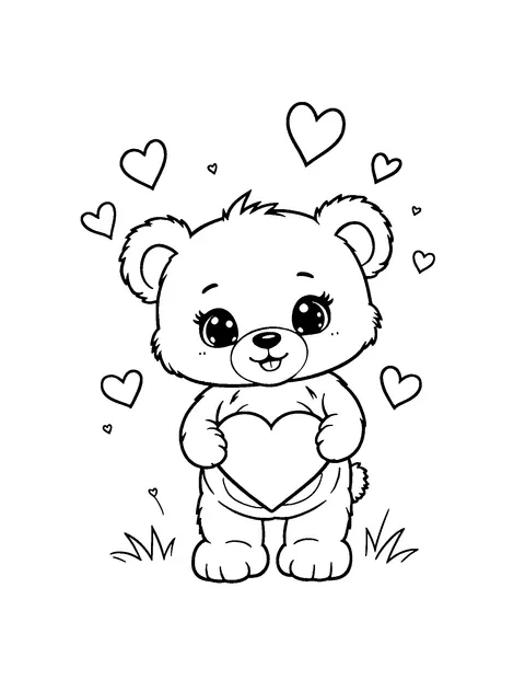 Valentine's Day coloring page (kids)