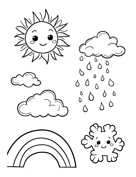 weather coloring page (toddler)