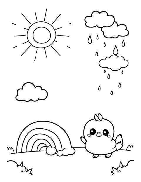 weather coloring page (kids)