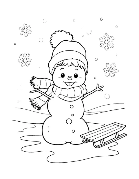 winter coloring page (toddler)
